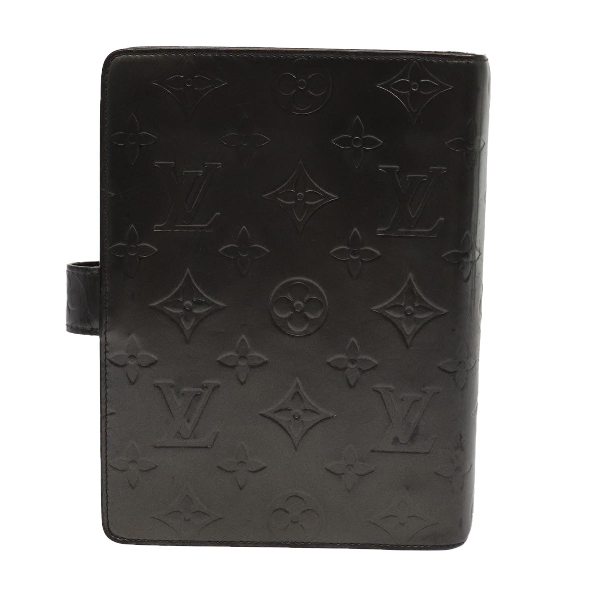 LOUIS VUITTON Monogram Mat Agenda MM Day Planner Cover Black R20925 78381