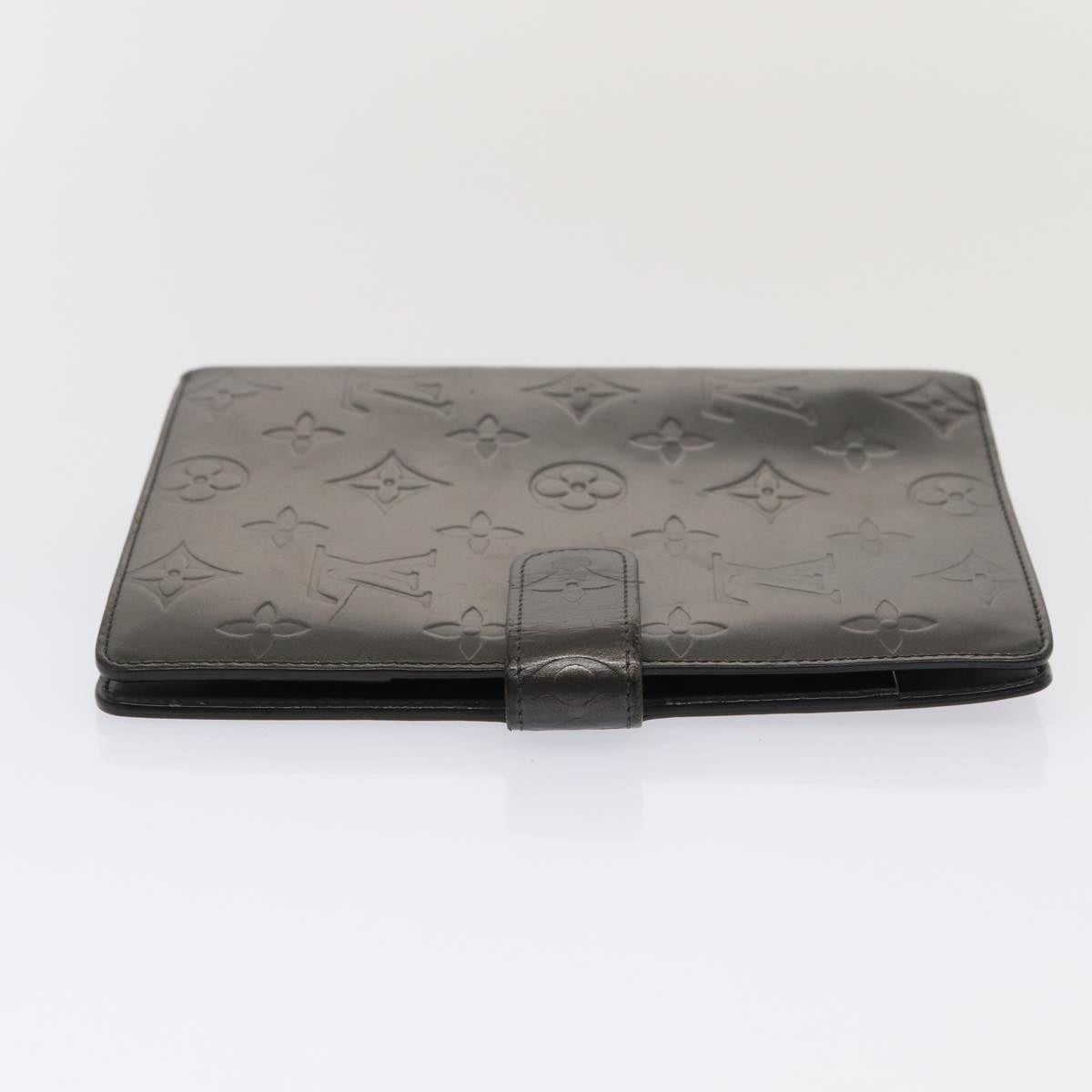LOUIS VUITTON Monogram Mat Agenda MM Day Planner Cover Black R20925 78381