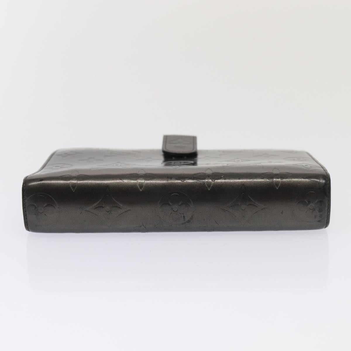 LOUIS VUITTON Monogram Mat Agenda MM Day Planner Cover Black R20925 78381