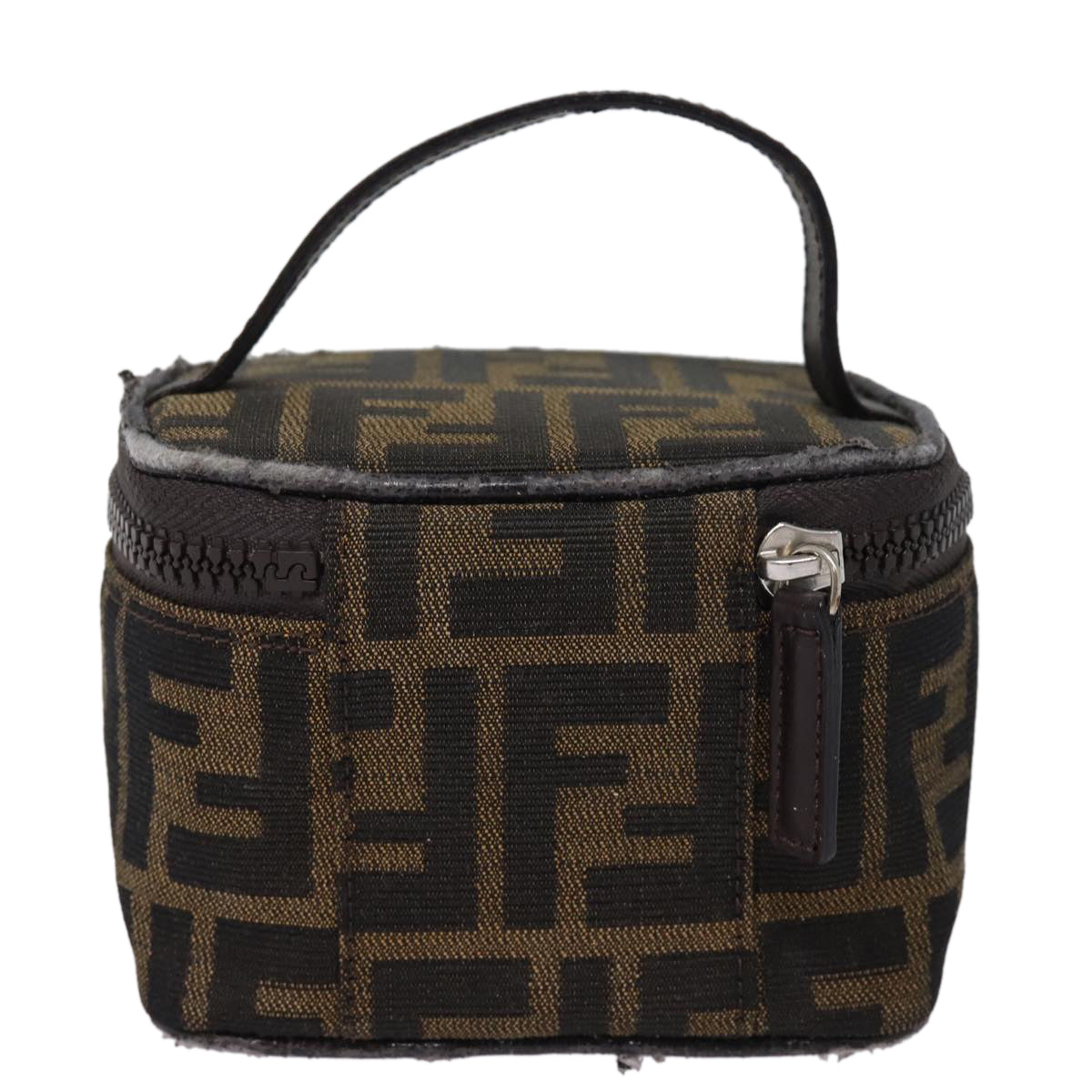 Luxury Fendi Zucca Canvas Vanity Pouch Brown Black78406