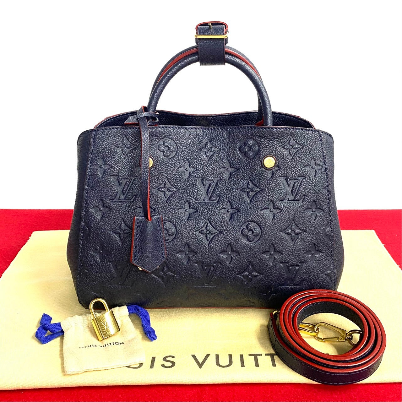 LOUIS VUITTON Shoulder Bag Monogram Ann Platt Navy Monogram Ann Platt Montaigne BB
