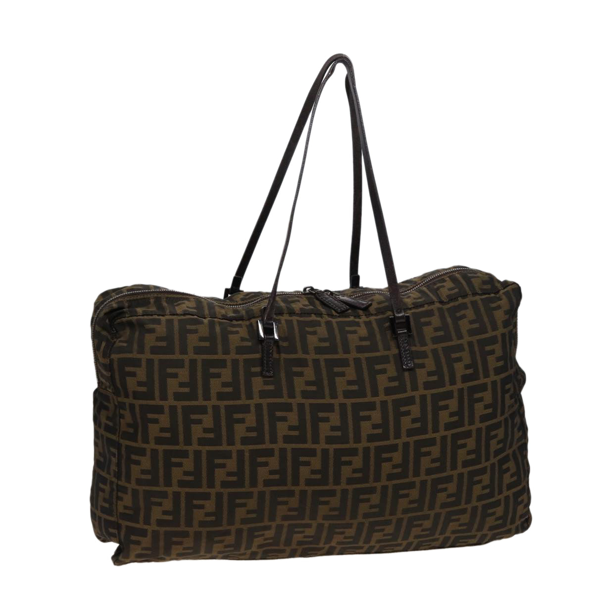 Luxury Fendi Zucca Canvas Shoulder Bag Brown Black78535