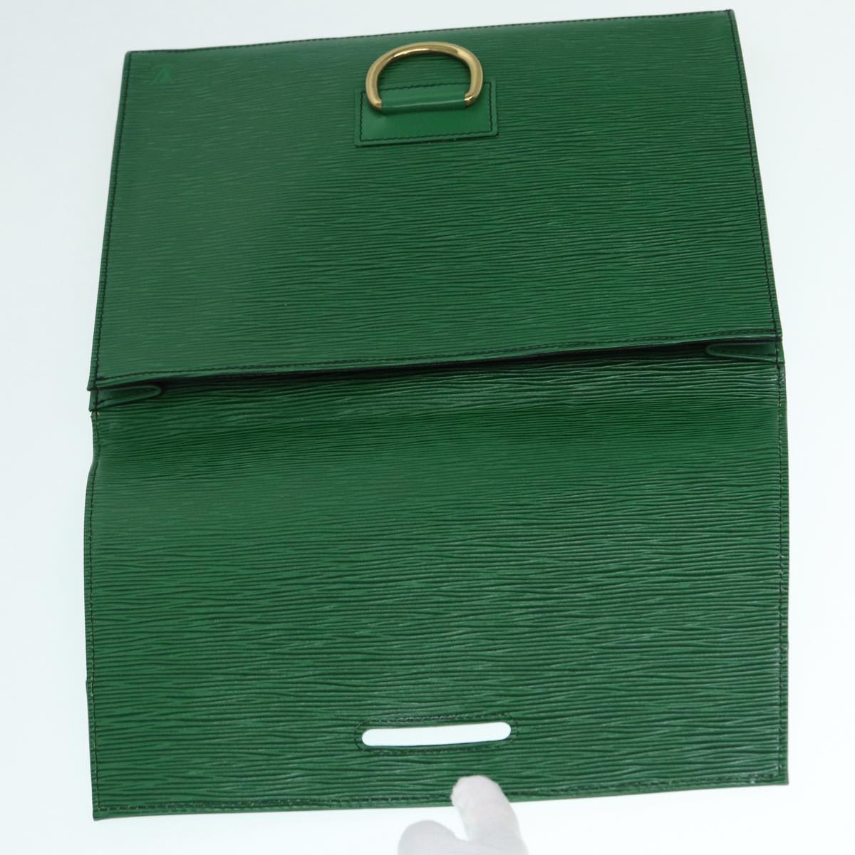 LOUIS VUITTON Epi Jena Clutch Bag Green M52724 LV 78574