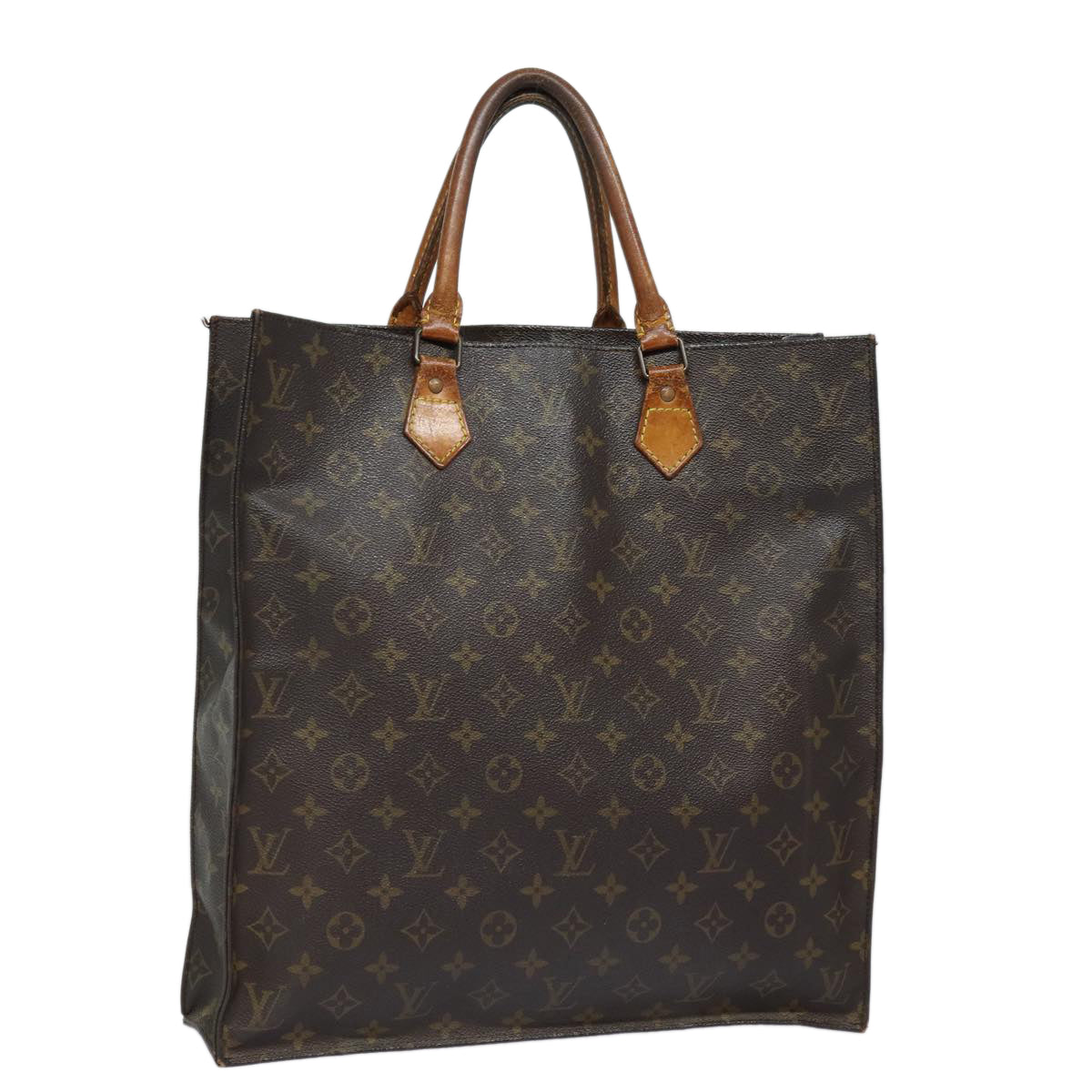 LOUIS VUITTON Monogram Sac Plat Hand Bag M51140 LV 78583