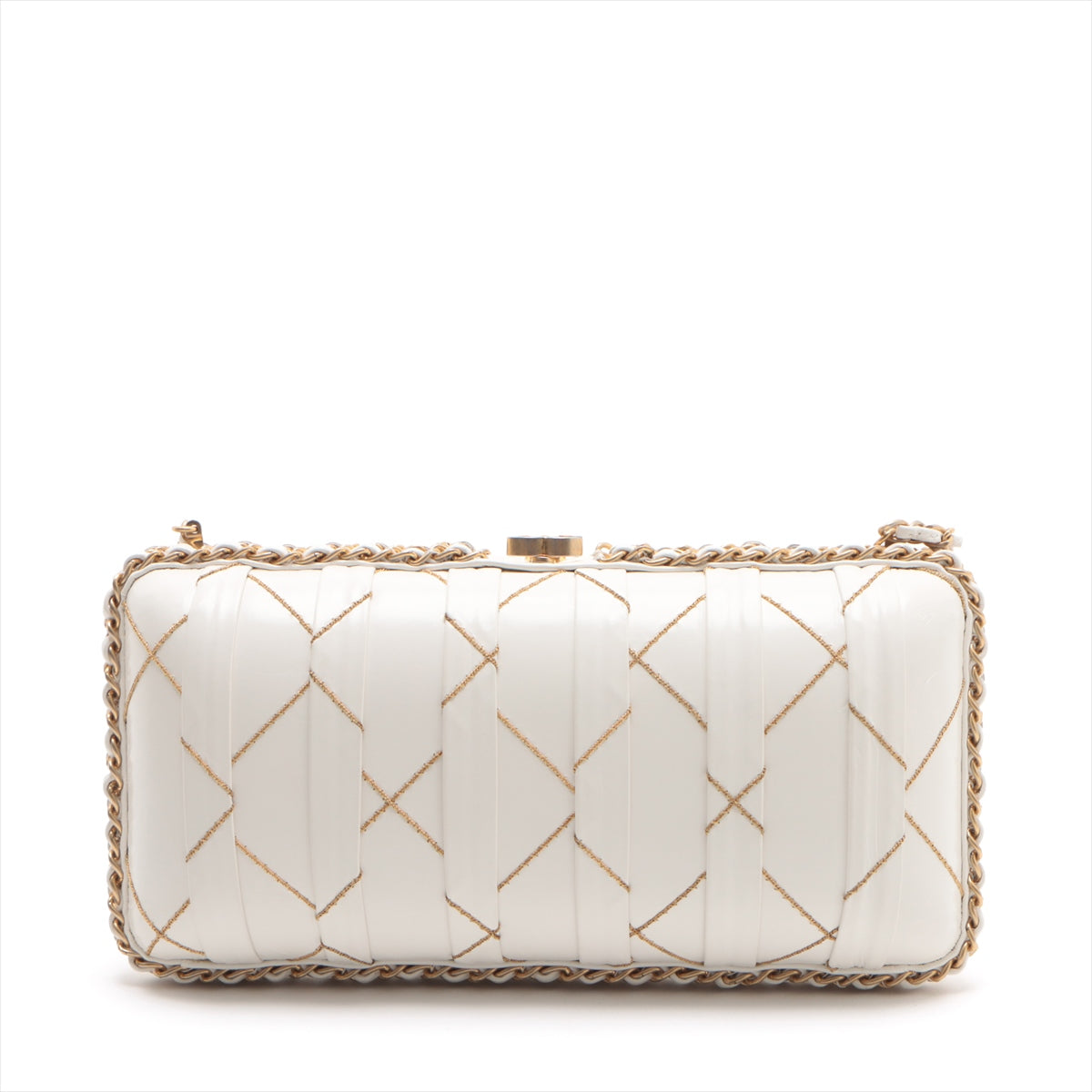 Chanel Coco Leather Chain Shoulder Bag White G  29th