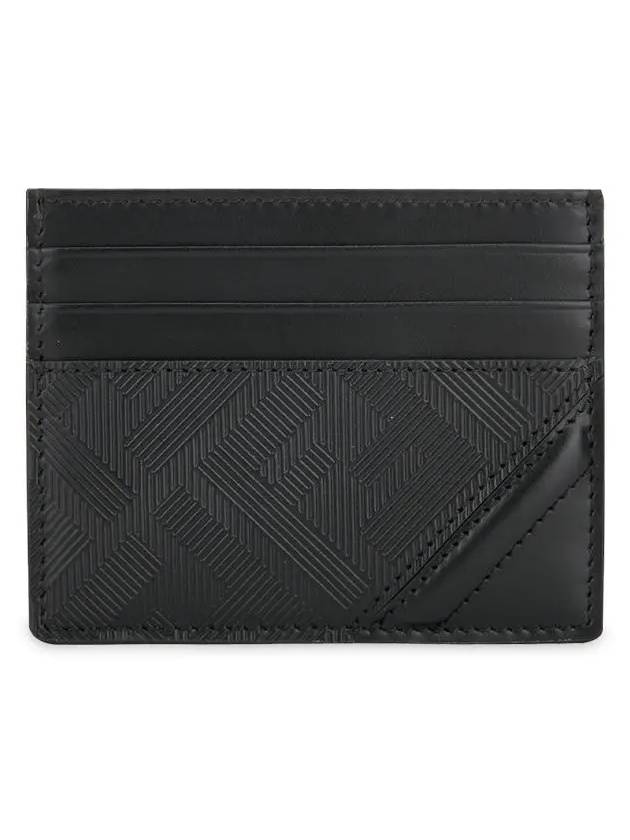 Luxury Fendi Shadow Diagonal Card Wallet Black