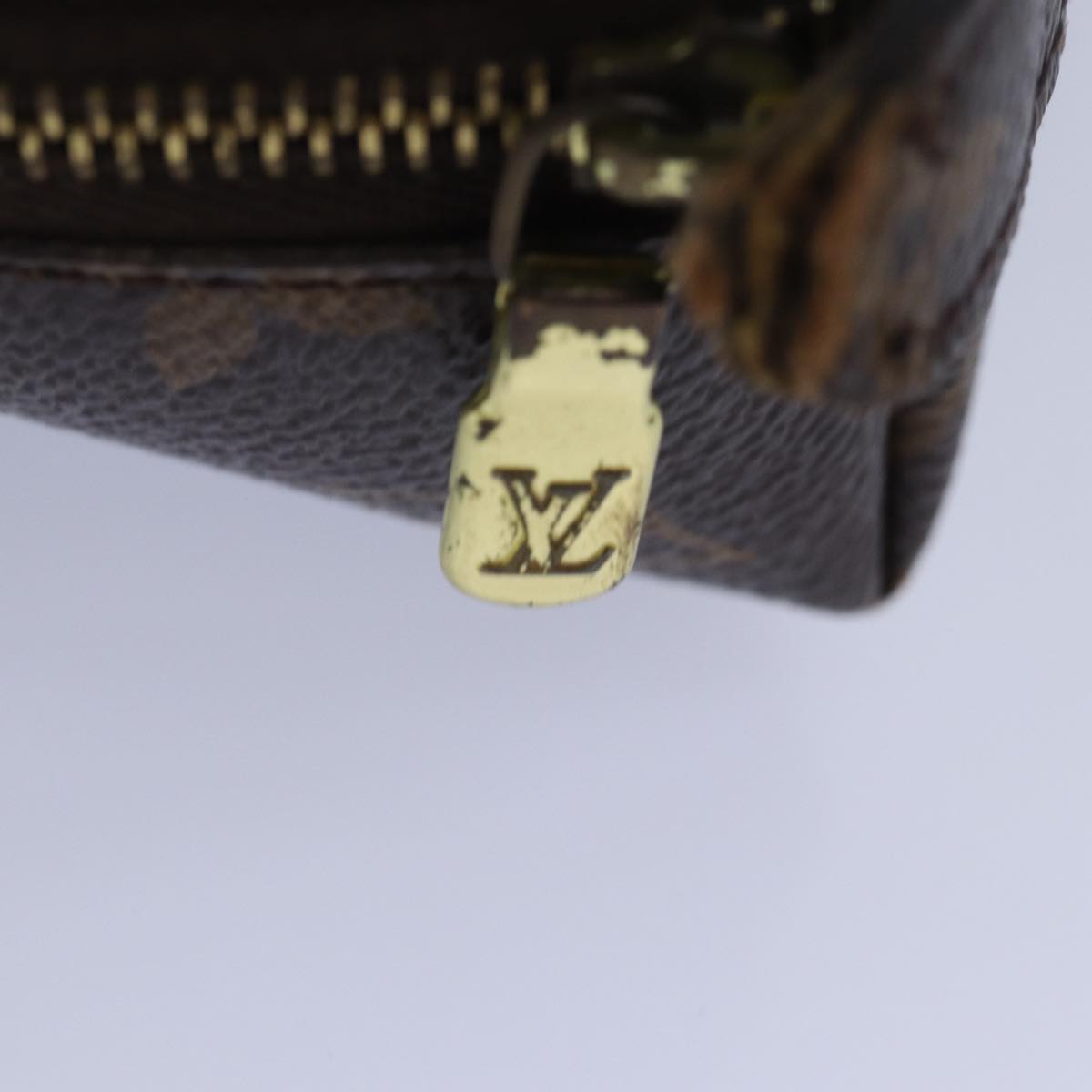 LOUIS VUITTON Monogram Trousse Demi Ronde Cosmetic Pouch M47520 LV 78650