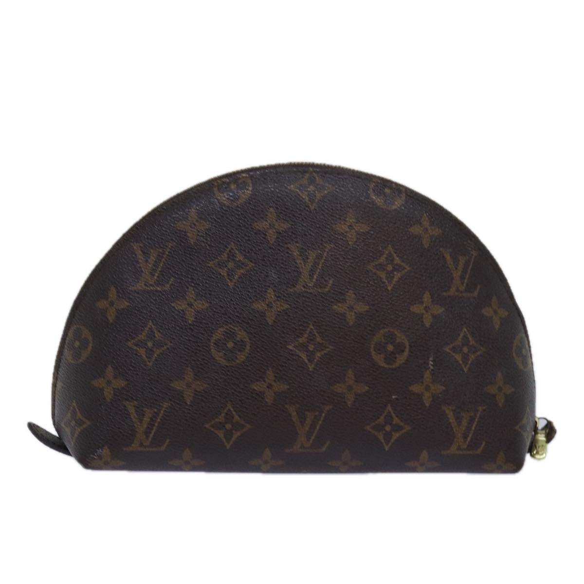 LOUIS VUITTON Monogram Trousse Demi Ronde Cosmetic Pouch M47520 LV 78650