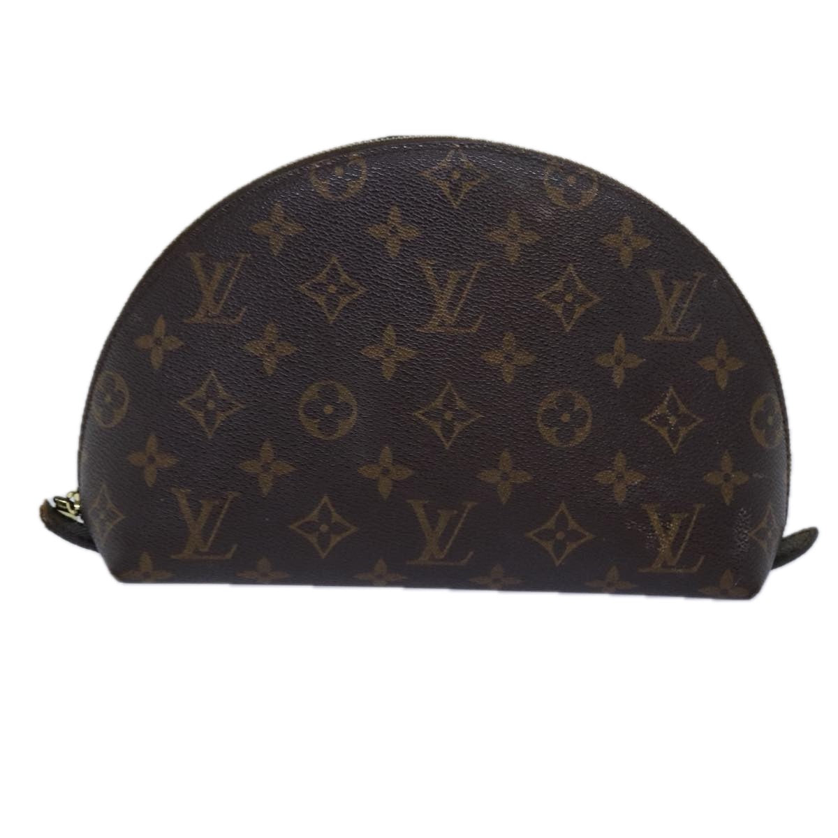 LOUIS VUITTON Monogram Trousse Demi Ronde Cosmetic Pouch M47520 LV 78650