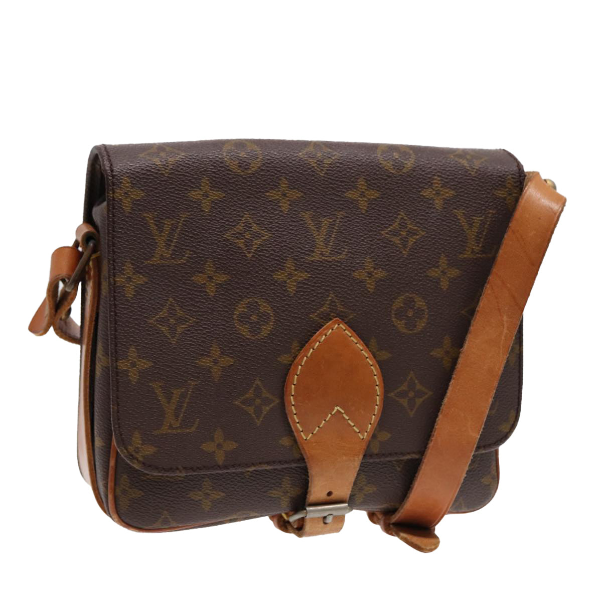 LOUIS VUITTON Monogram Cartouchiere MM Shoulder Bag Vintage M51253 LV 78689