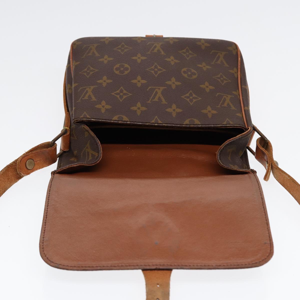 LOUIS VUITTON Monogram Cartouchiere MM Shoulder Bag Vintage M51253 LV 78689
