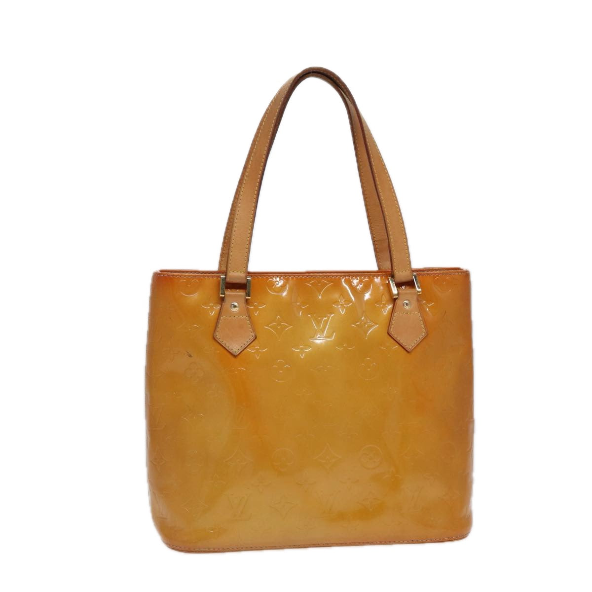 LOUIS VUITTON Monogram Vernis Houston Hand Bag Beige M91004 LV 78703