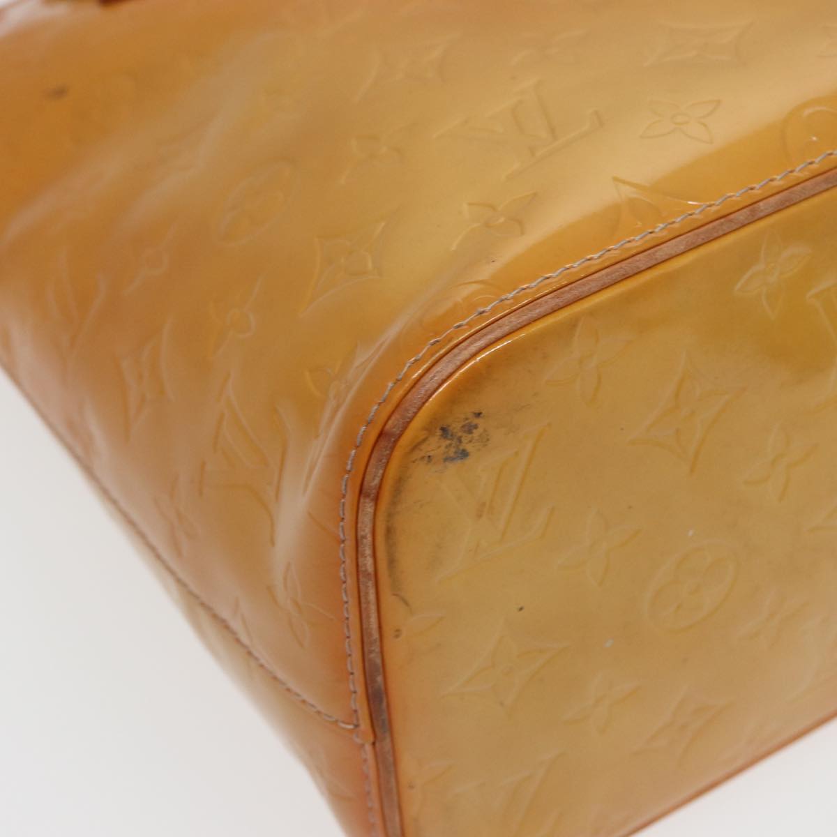 LOUIS VUITTON Monogram Vernis Houston Hand Bag Beige M91004 LV 78703