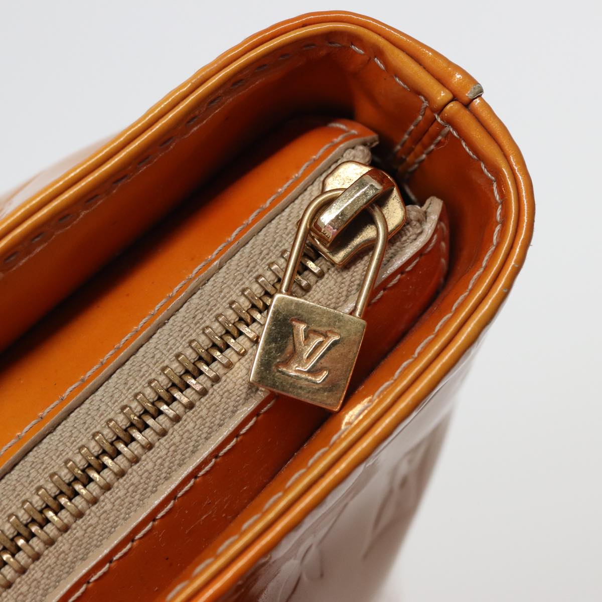 LOUIS VUITTON Monogram Vernis Houston Hand Bag Beige M91004 LV 78703