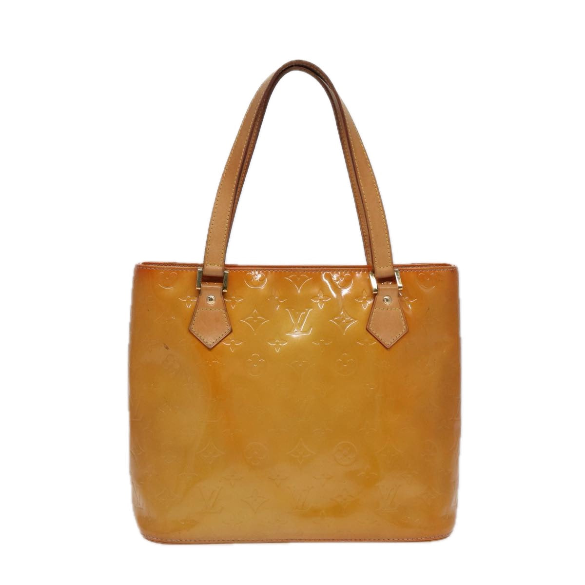 LOUIS VUITTON Monogram Vernis Houston Hand Bag Beige M91004 LV 78703