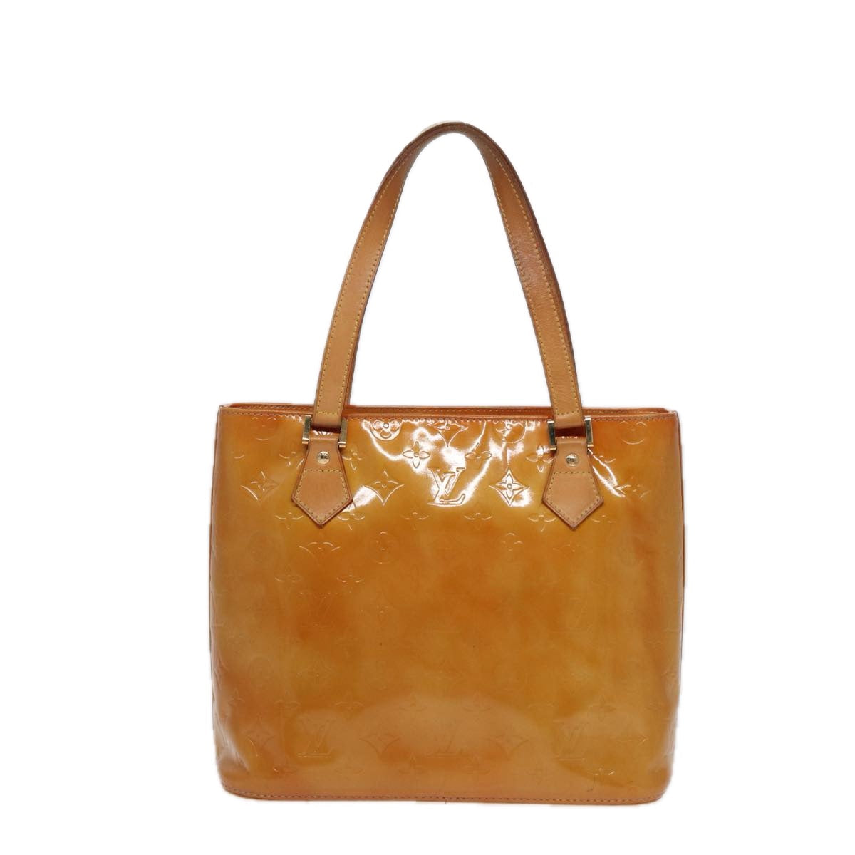 LOUIS VUITTON Monogram Vernis Houston Hand Bag Beige M91004 LV 78703