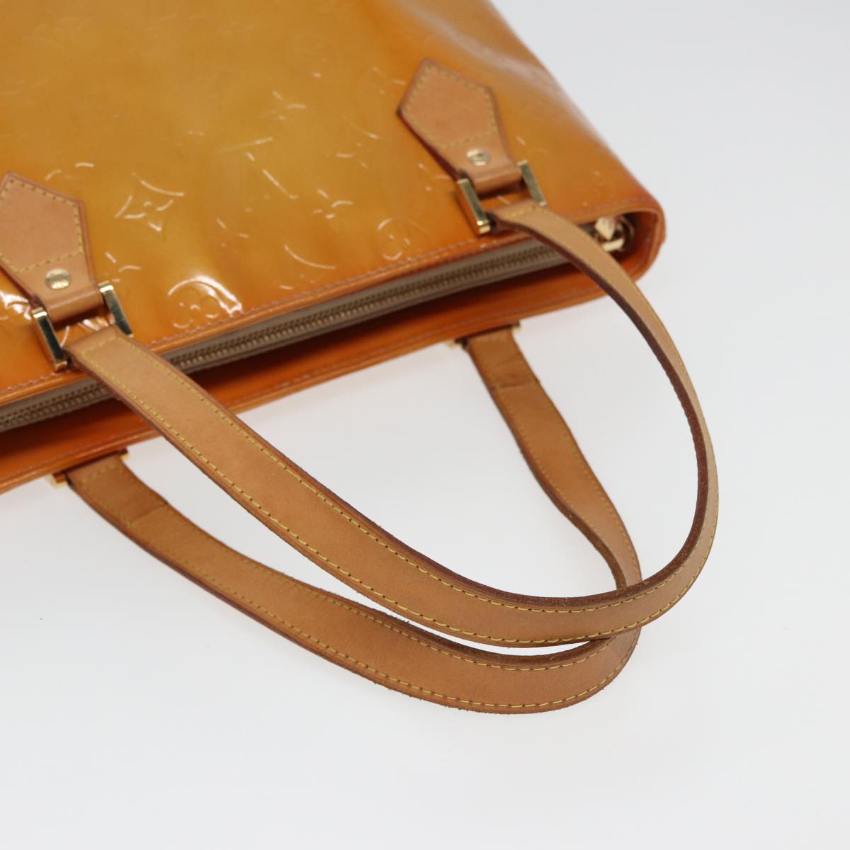 LOUIS VUITTON Monogram Vernis Houston Hand Bag Beige M91004 LV 78703