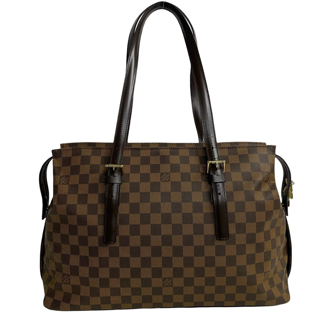 LOUIS VUITTON Tote Bag leather Brown Damier Chelsea