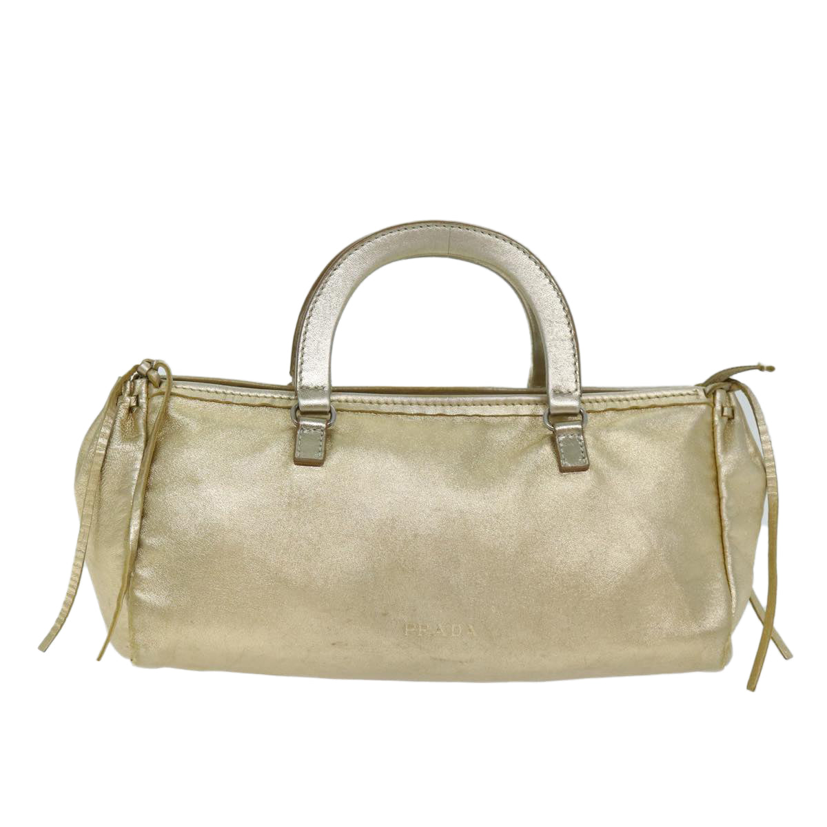 Luxury PradaHand Bag Leather Gold 78813