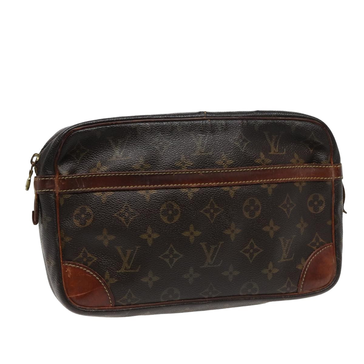 LOUIS VUITTON Monogram Compiegne 28 Clutch Bag M51845 LV 78837