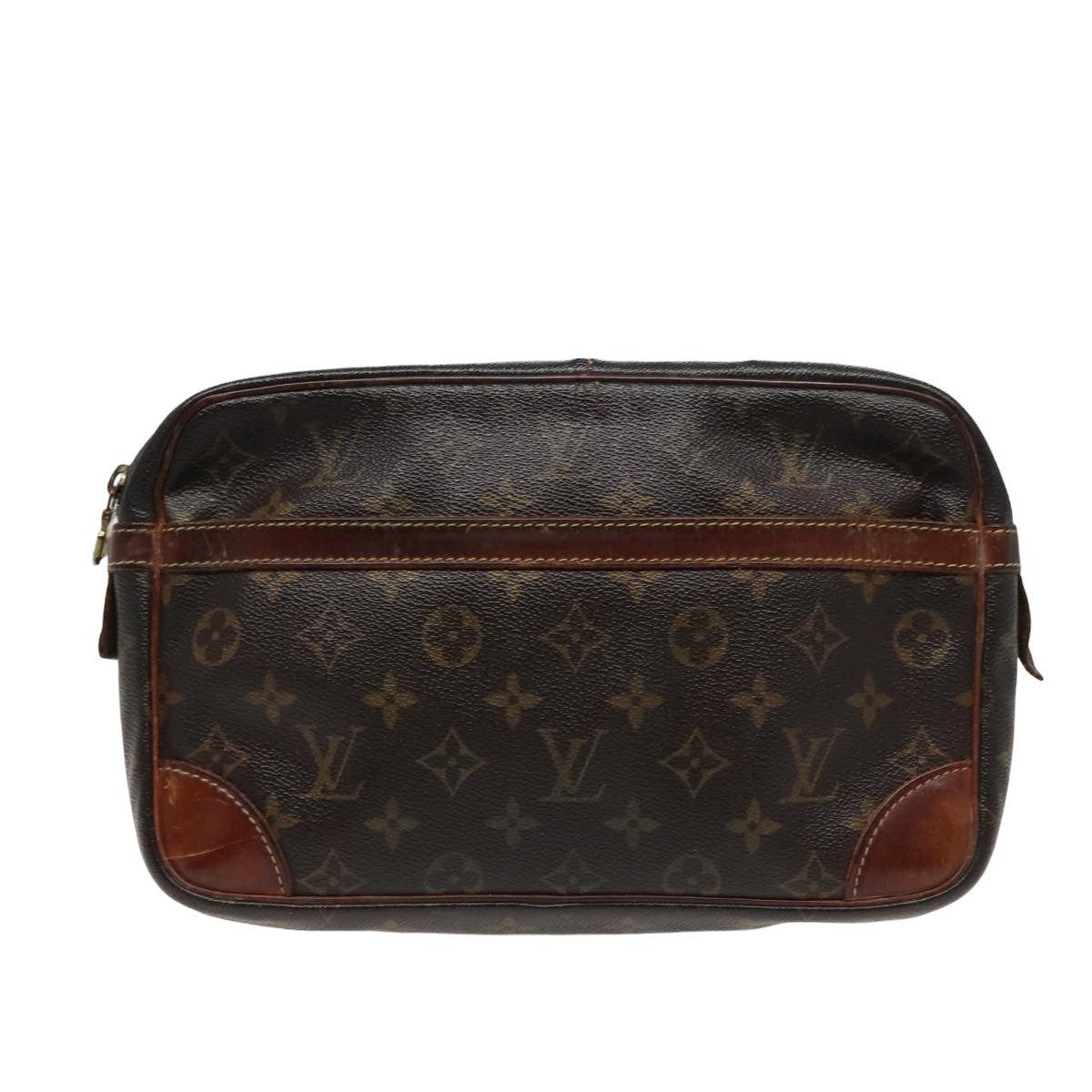 LOUIS VUITTON Monogram Compiegne 28 Clutch Bag M51845 LV 78837