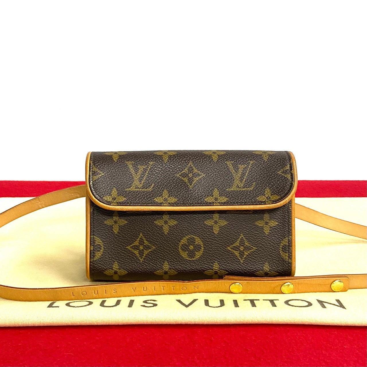 LOUIS VUITTON Shoulder Bag M51855 leather Brown Monogram Pochette Florentine