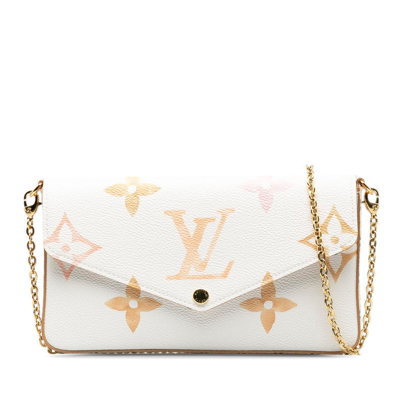 Louis Vuitton Monogram Canvas Poschet Felice Baseball Chain Shoulder Bag M82520 White PVC Leather  Louis Vuitton