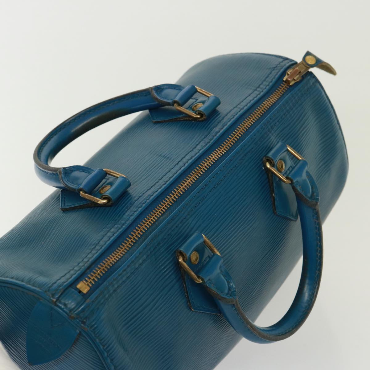 LOUIS VUITTON Epi Speedy 25 Hand Bag Toledo Blue M43015 LV 78936