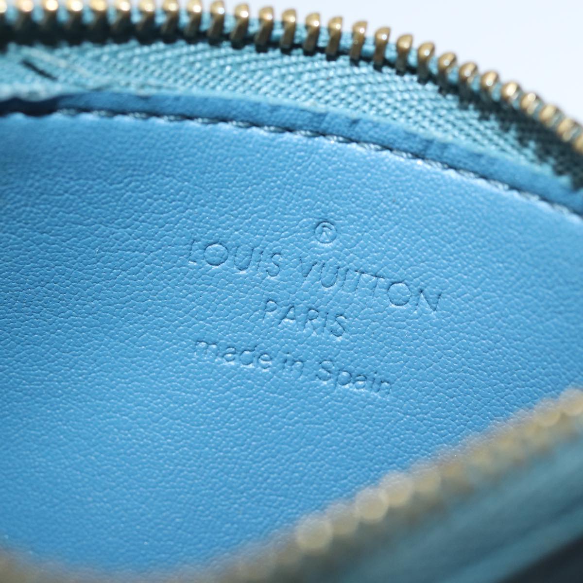 LOUIS VUITTON Suhari Pochette Cles Coin Purse Blue M91825 LV 78957