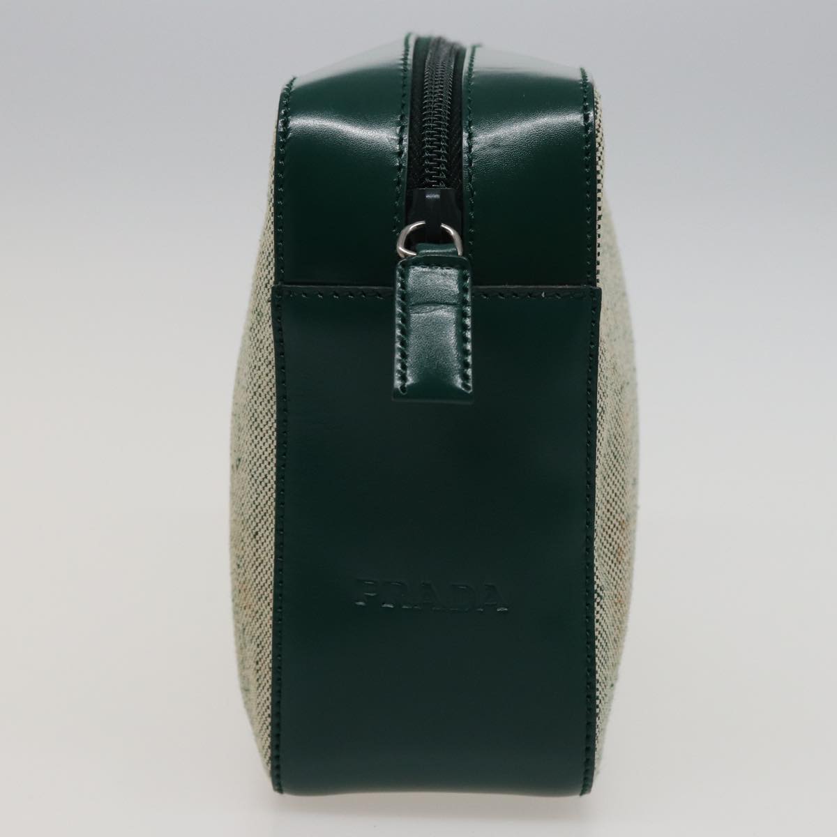 Luxury PradaShoulder Bag Canvas Leather Green 78960