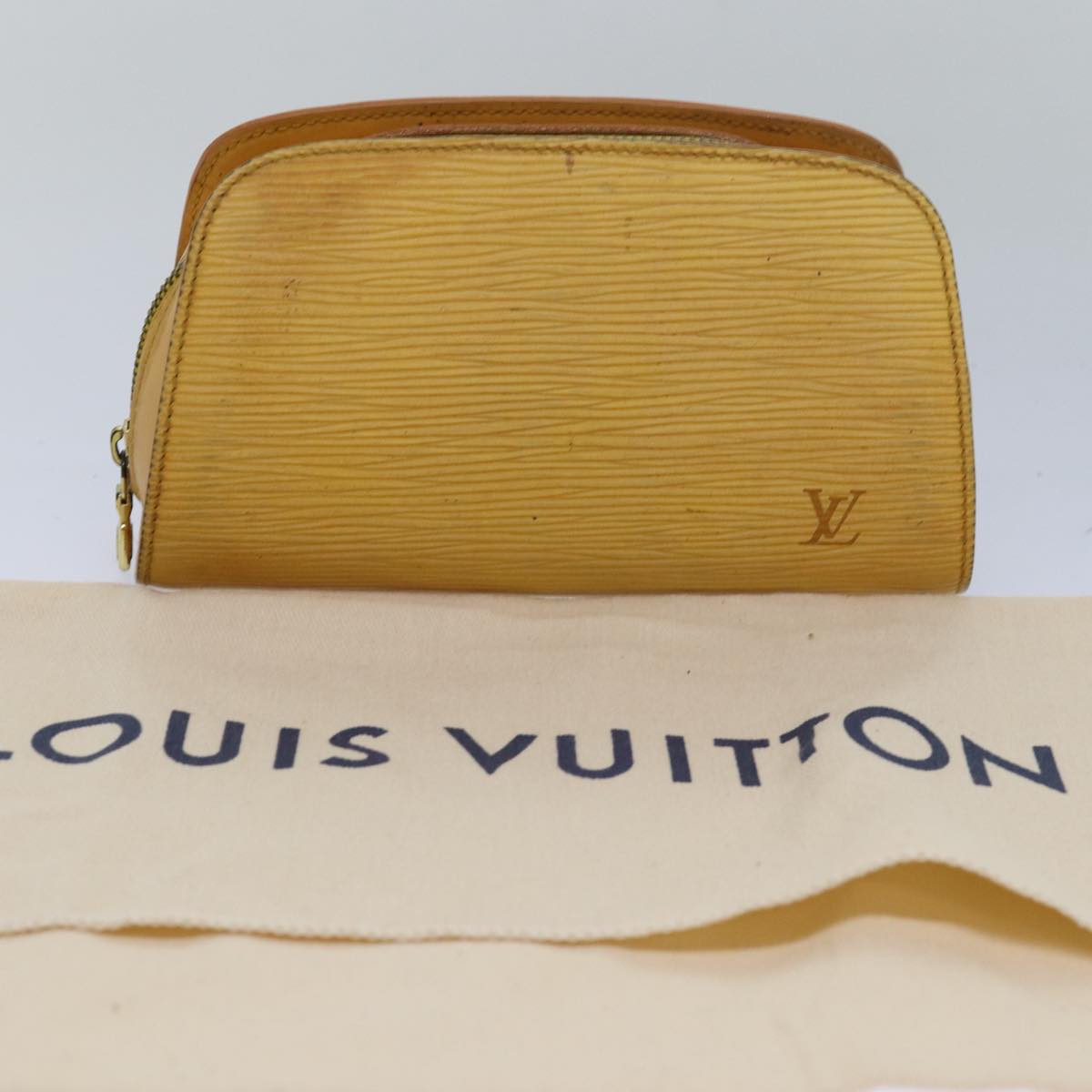 LOUIS VUITTON Epi Dauphine PM Pouch Yellow M48449 LV 78968
