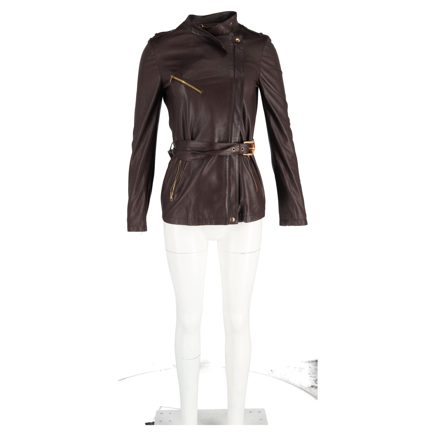 Gucci Biker Jacket in Brown Leather