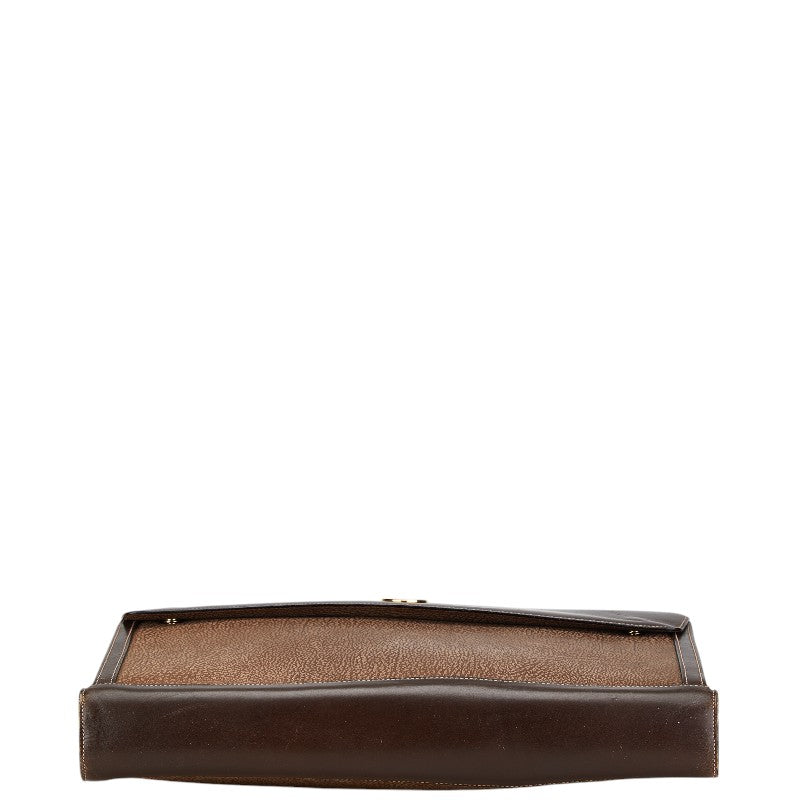 Gucci Leather Emblem Logo Briefcase