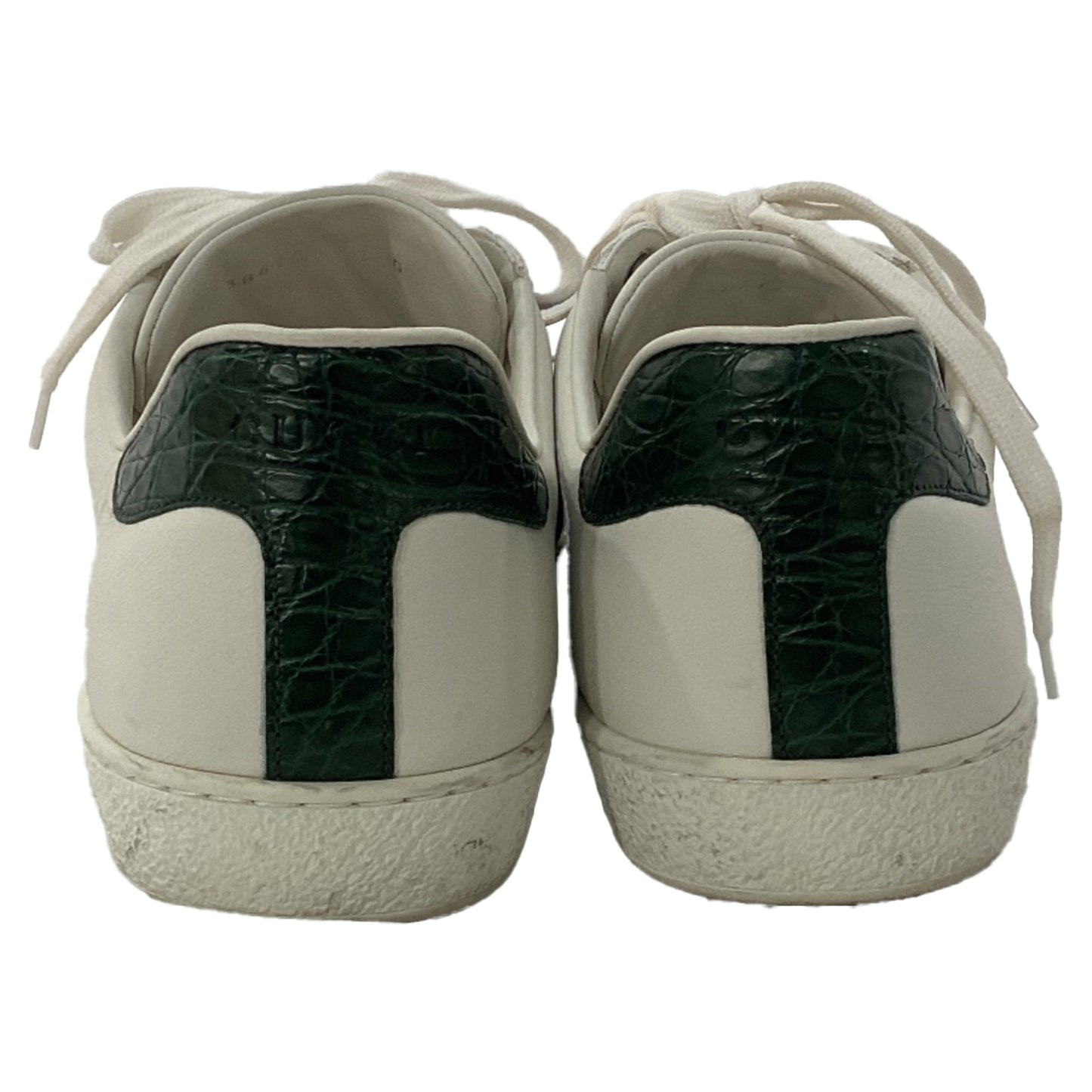 Gucci Ace Web Low-Top Sneakers in White Leather