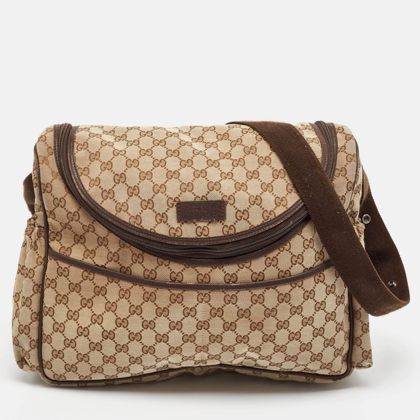 Luxury Gucci Trending 2025 Beige/Ebony GG Canvas Original Baby Changing Bag