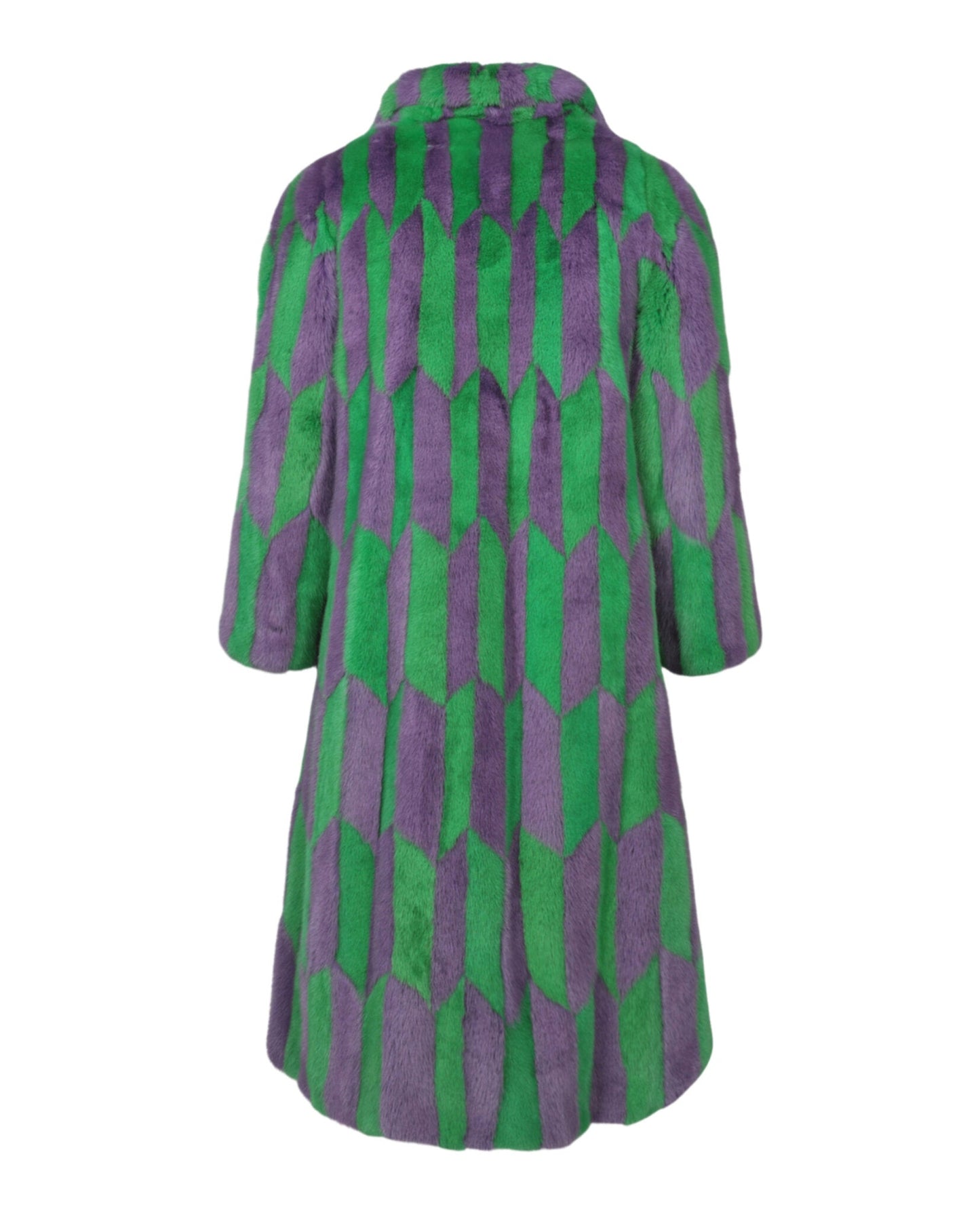 Gucci Geometric Intarsia Mink Fur Coat
