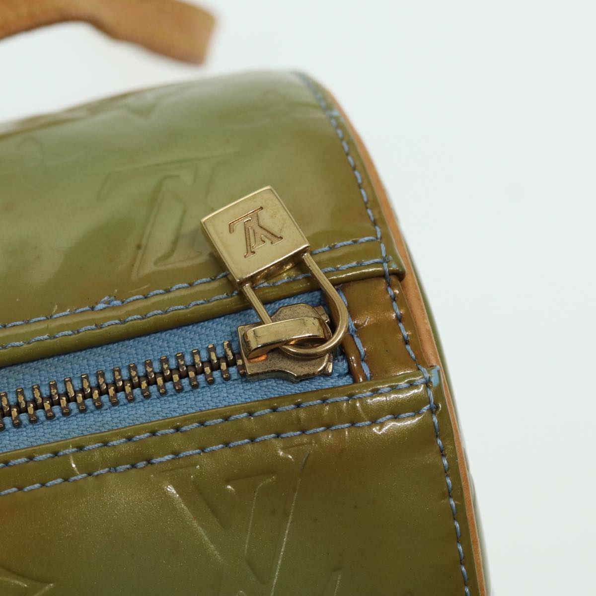 LOUIS VUITTON Monogram Vernis Bedford Hand Bag Baby Blue M91007 LV 79003