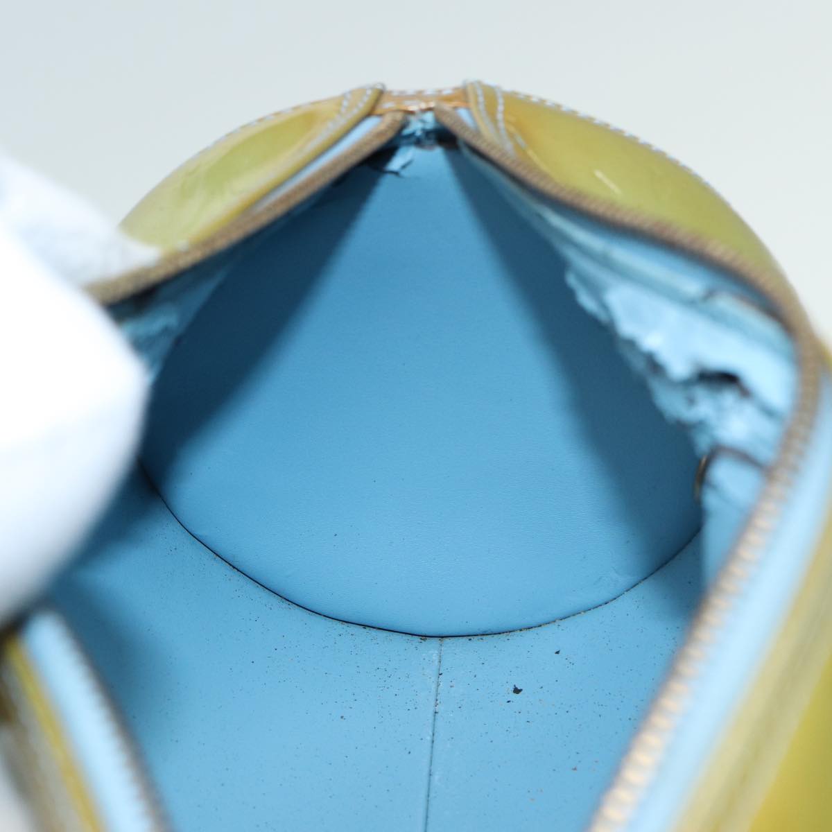 LOUIS VUITTON Monogram Vernis Bedford Hand Bag Baby Blue M91007 LV 79003