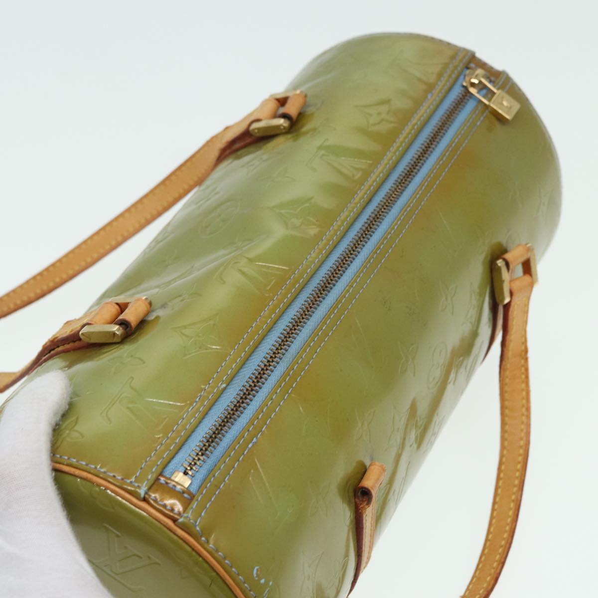LOUIS VUITTON Monogram Vernis Bedford Hand Bag Baby Blue M91007 LV 79003