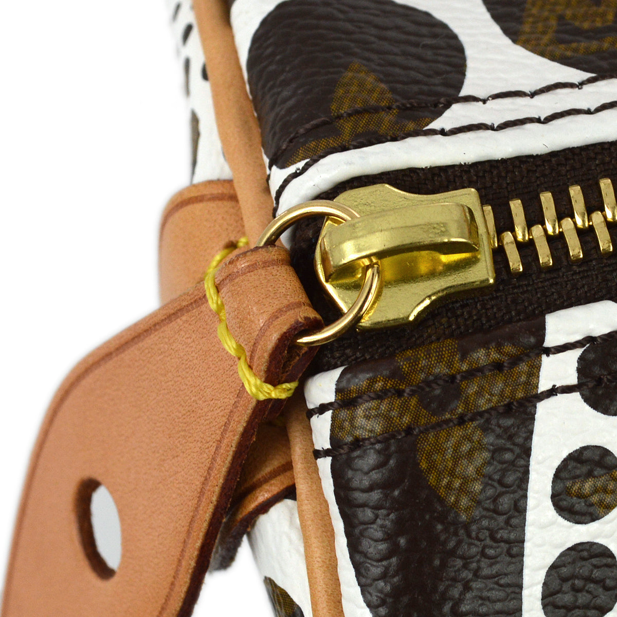 Louis Vuitton 2012 White Pumpkin Dot Papillon Handbag M40687