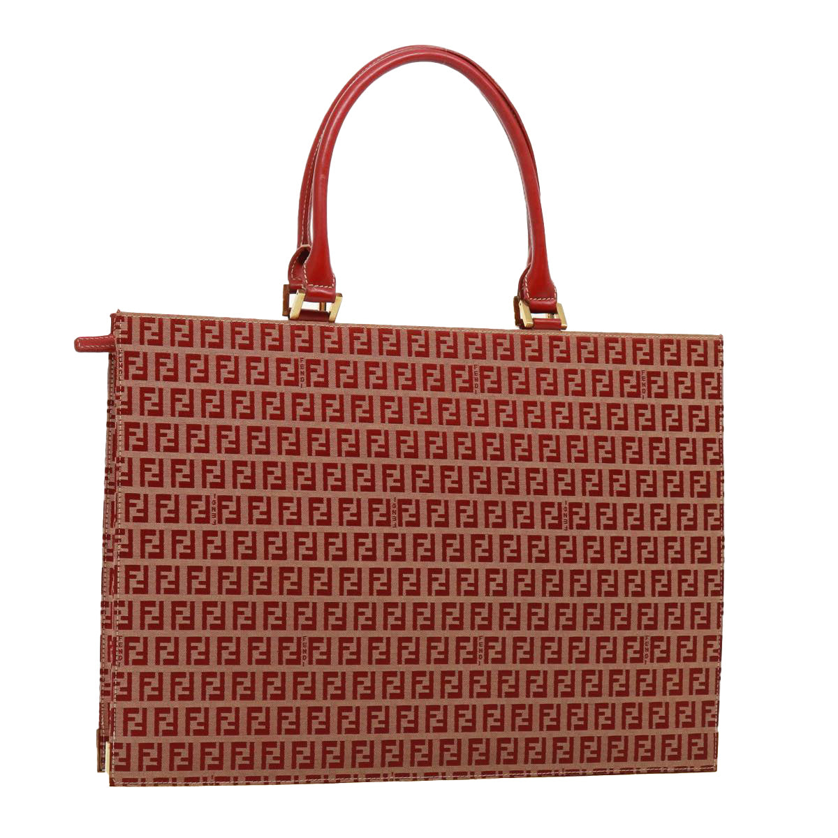 Luxury Fendi Zucchino Canvas Hand Bag Red79113