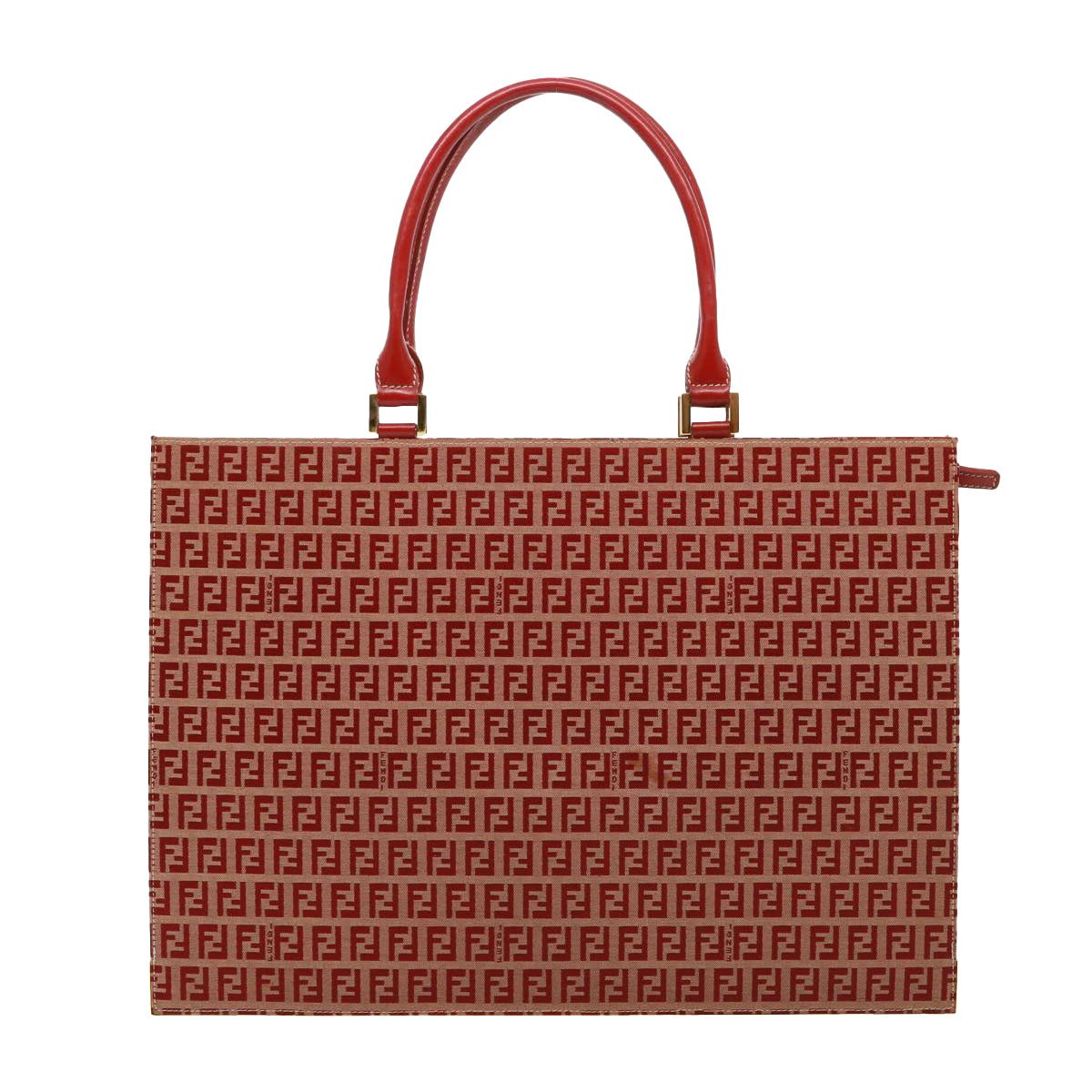Luxury Fendi Zucchino Canvas Hand Bag Red79113