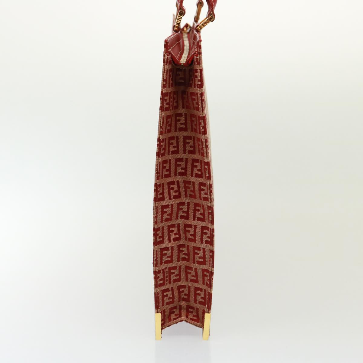 Luxury Fendi Zucchino Canvas Hand Bag Red79113