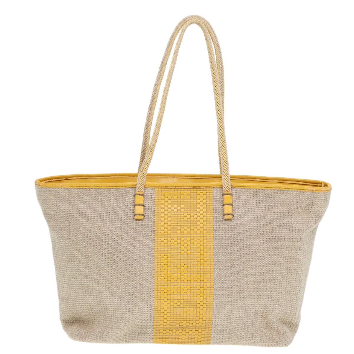 Luxury Fendi Hand Bag Raffia Beige Yellow79135