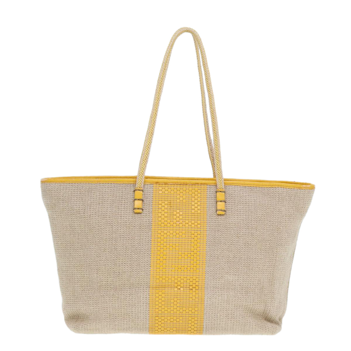 Luxury Fendi Hand Bag Raffia Beige Yellow79135