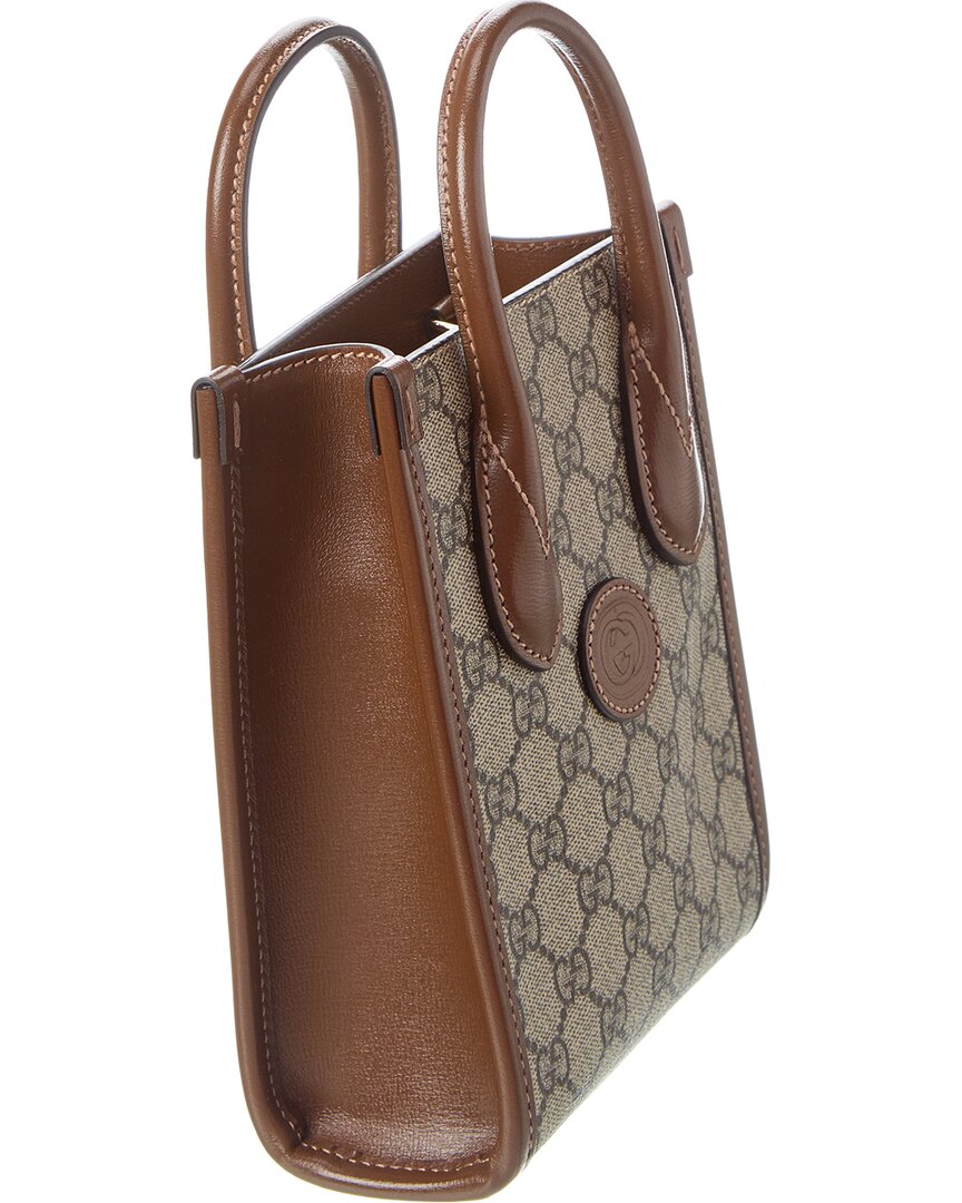Luxury Gucci Trending 2025 Mini GG Supreme Canvas & Leather Tote