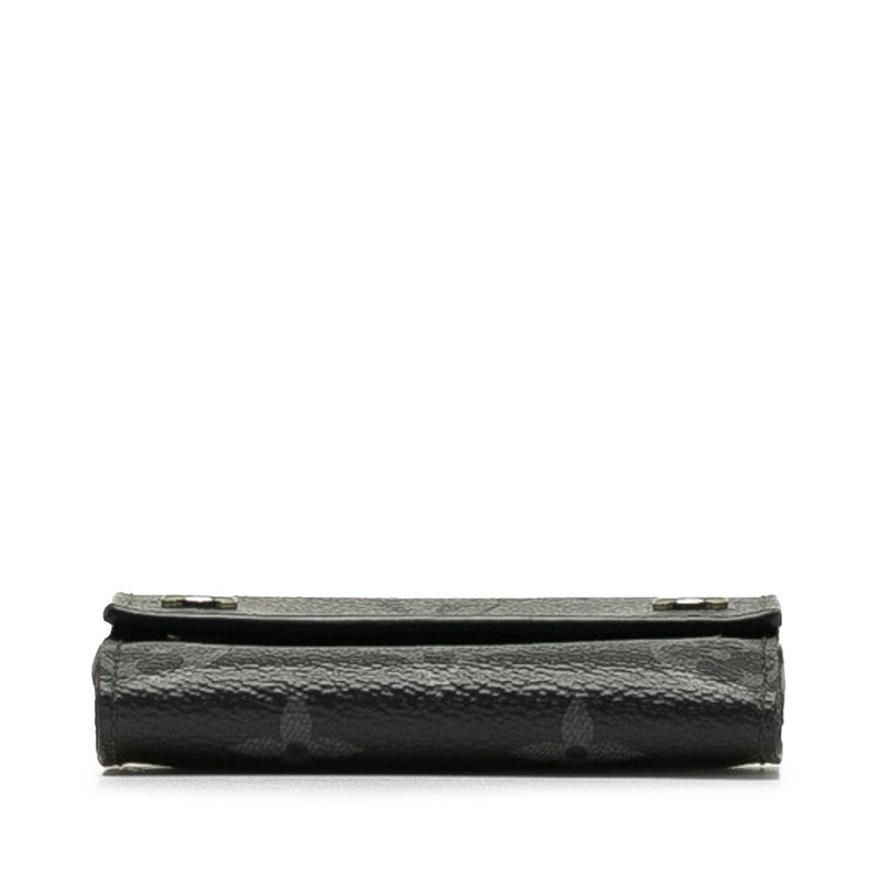 Louis Vuitton Monogram Discovery Three Folded Wallet M67630 Black PVC Leather Men Louis Vuitton