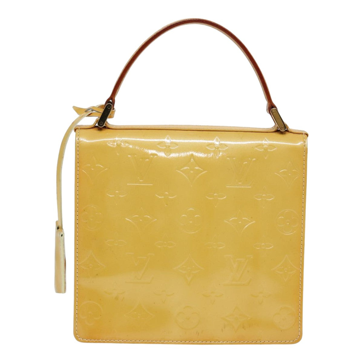 LOUIS VUITTON Monogram Vernis Spring Street Bag Lime Yellow M91068 79337