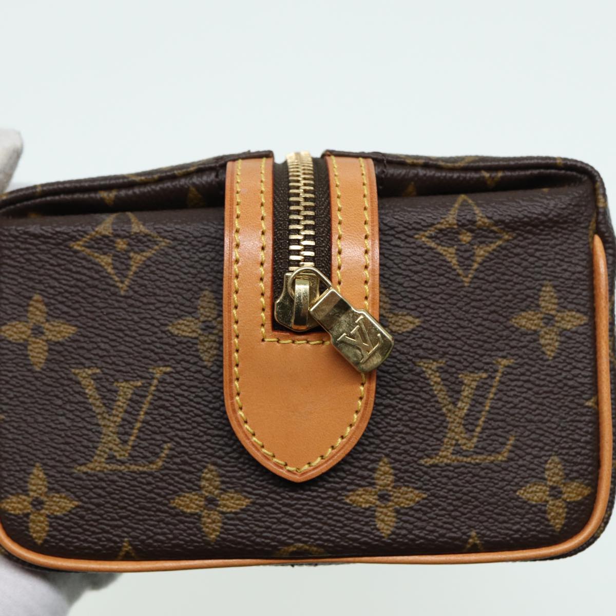 LOUIS VUITTON Monogram Trousse Patte Pression Cosmetic Pouch M47636 79342