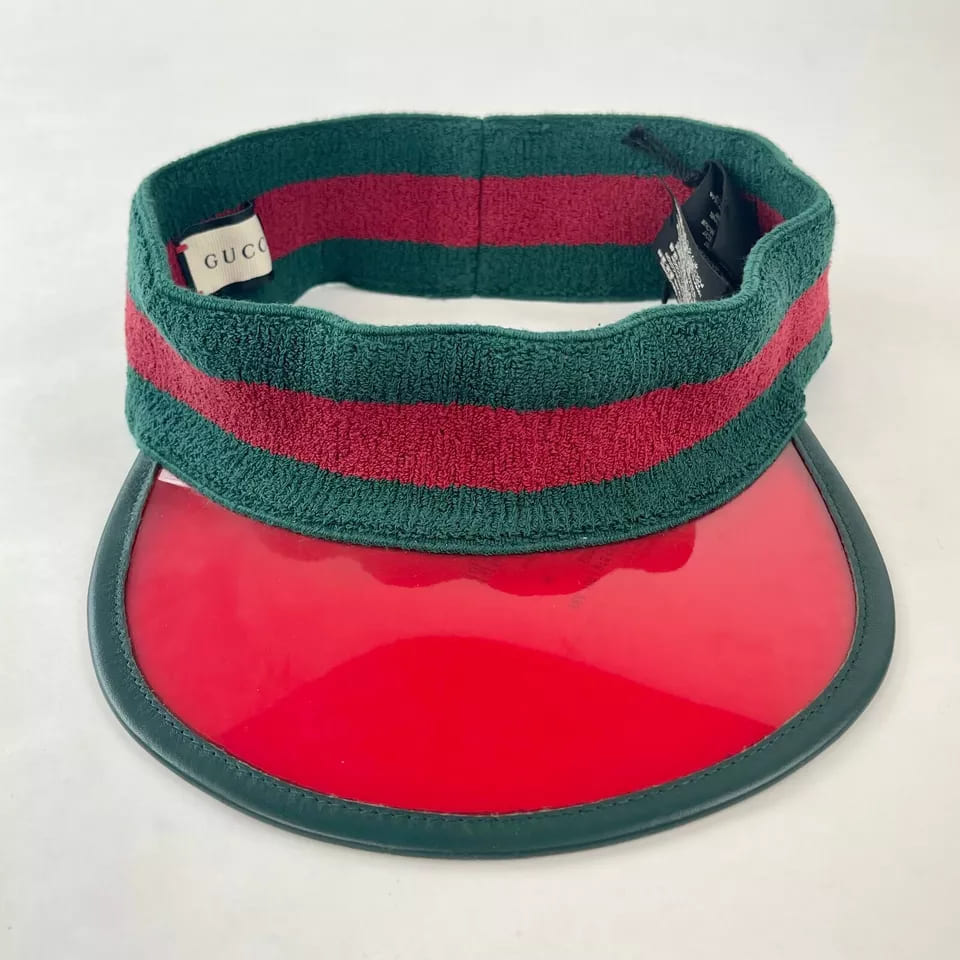 Gucci Unisex  Vinyl Visor Hat w/  Banded Headband S/57 cm
